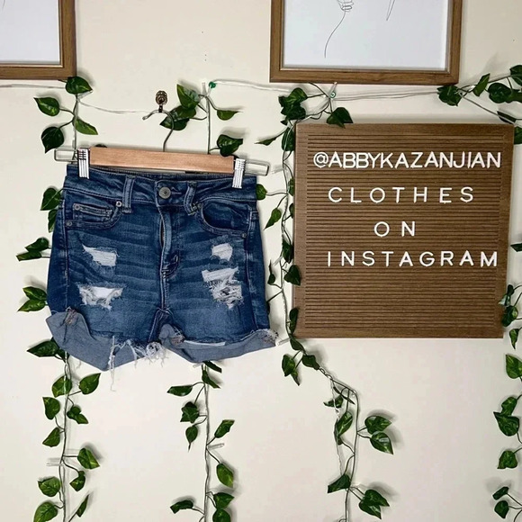 American Eagle Outfitters Pants - American Eagle Hi-Rise Shortie Denim Shorts